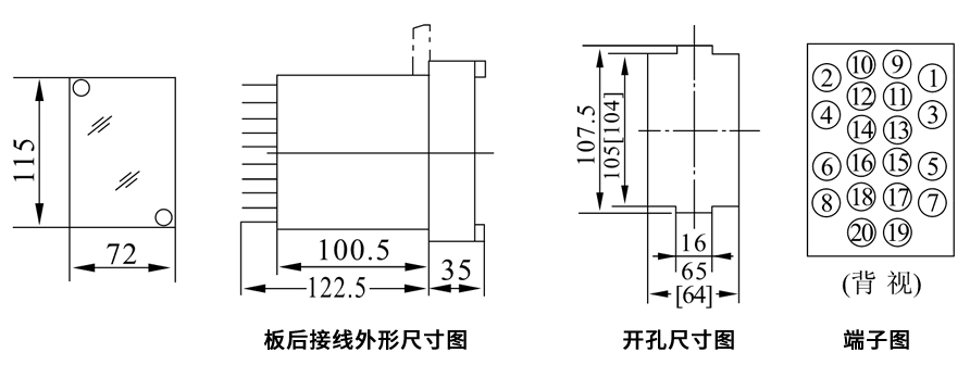 JZJ-440板后接线安装尺寸图