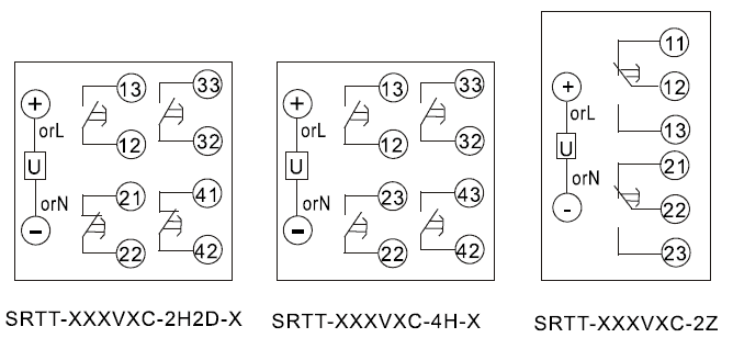 SRTT-110VDC-2H2D-B内部接线图