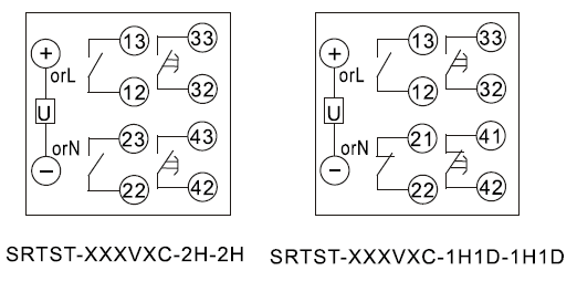 SRTST-110VAC-1H1D-1H1D-C内部接线图